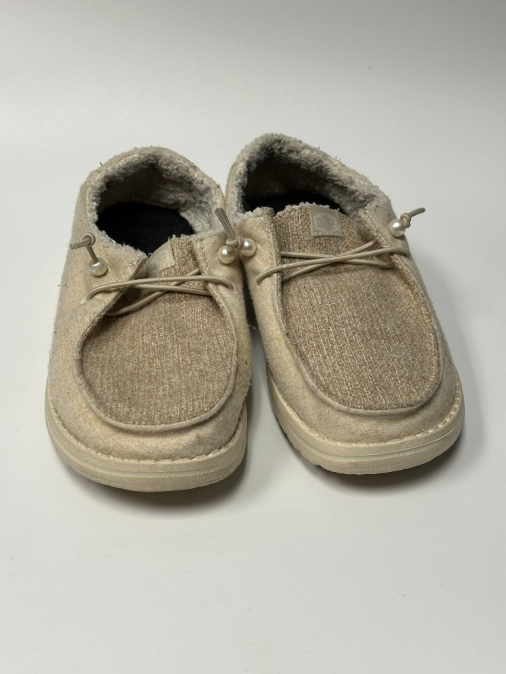 Hey Dude Women's Wendy Brushed Cozy Casual Sneakers Tan Size 7